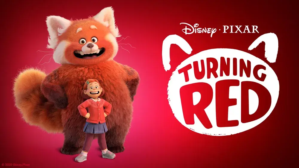 TURNING RED 여자 주인공 메이 린과 붉은 팬더의 모습