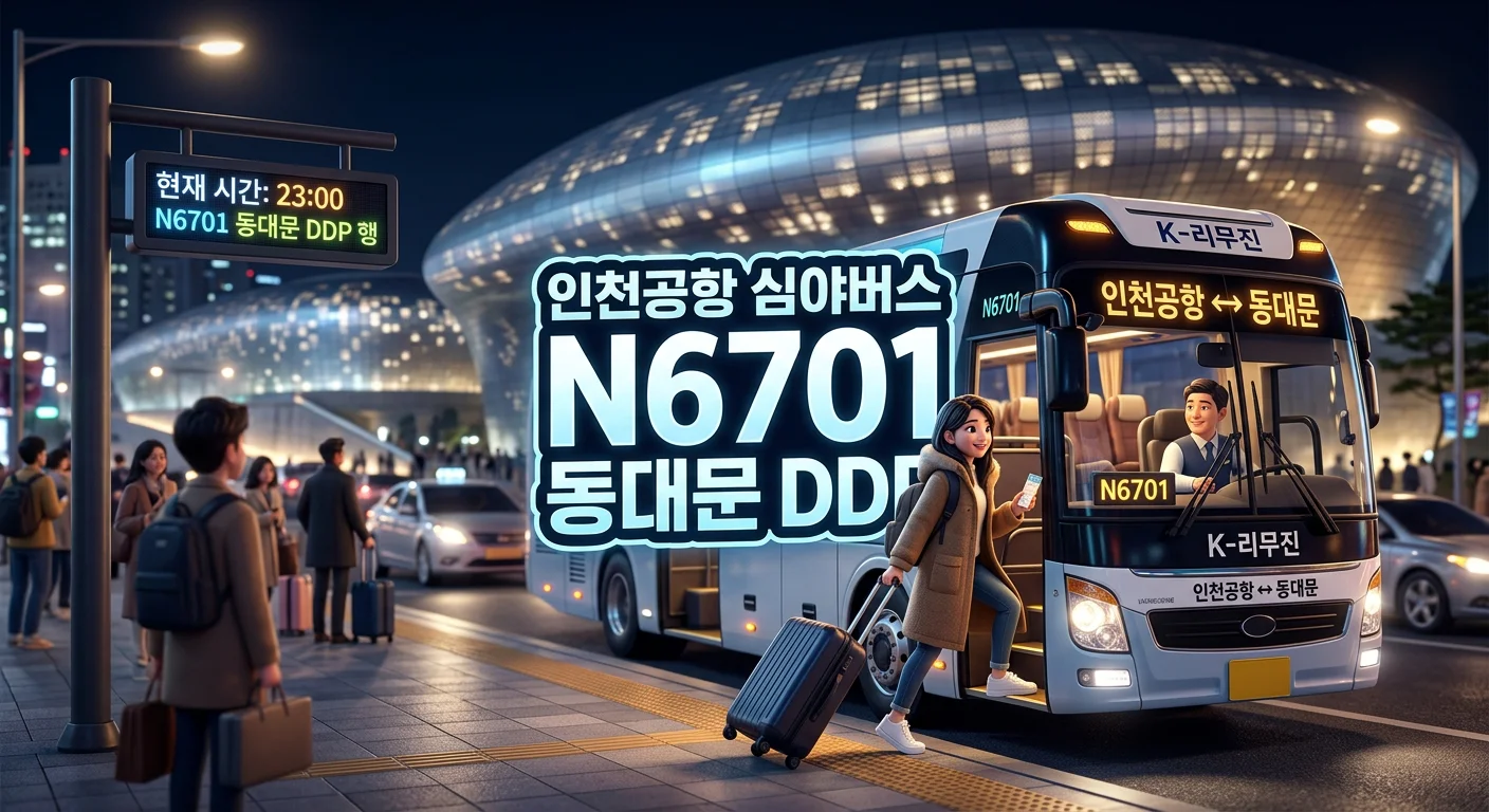 인천공항 심야버스 N6701 동대문 DDP 시간표·요금 완벽 정리