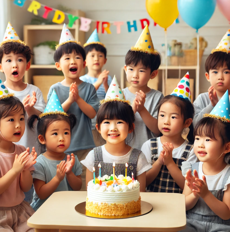 생일 파티를 하는 아이들
