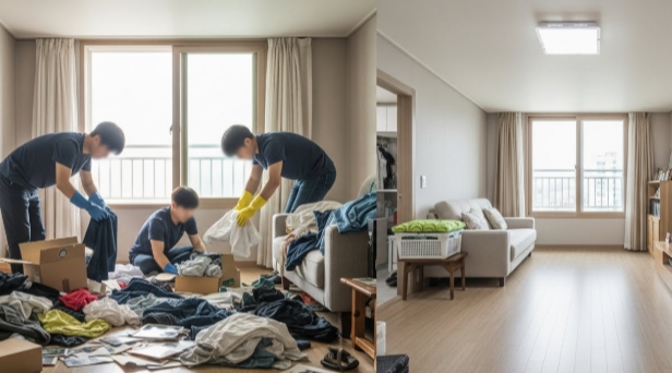 산청 고독사청소 후 정리