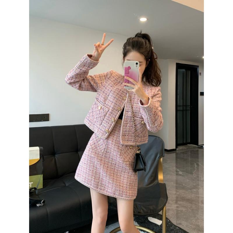 세트 하객룩 셋업 자켓 투피스 트위드 코디