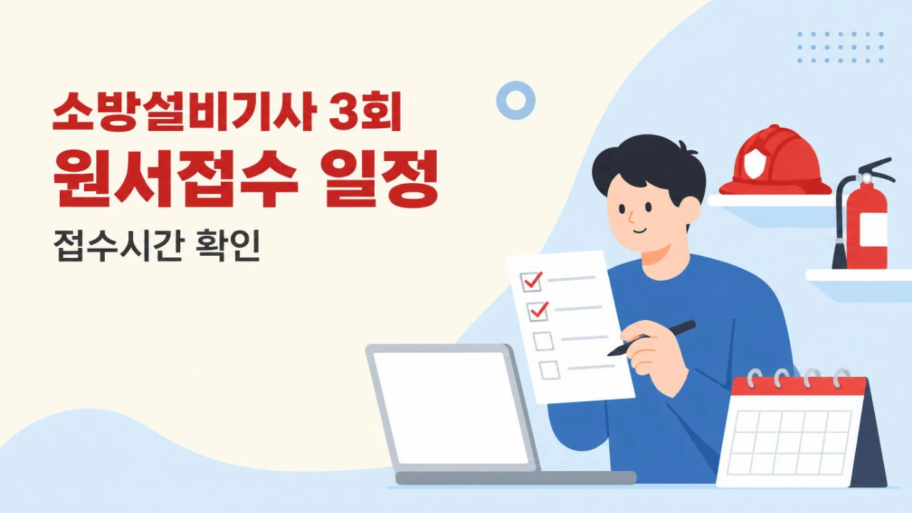 2026년 소방설비기사 3회 원서접수 기간과 접수시간을 확인하는 수험생 안내 이미지