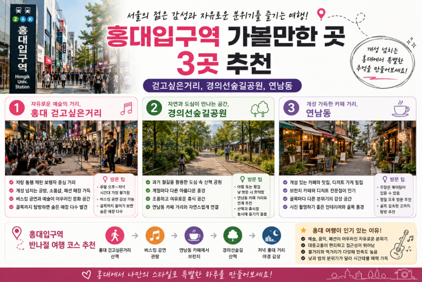 홍대입구역 가볼만한 곳 3곳