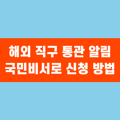 해외 직구 통관 알림 국민비서로 신청 방법