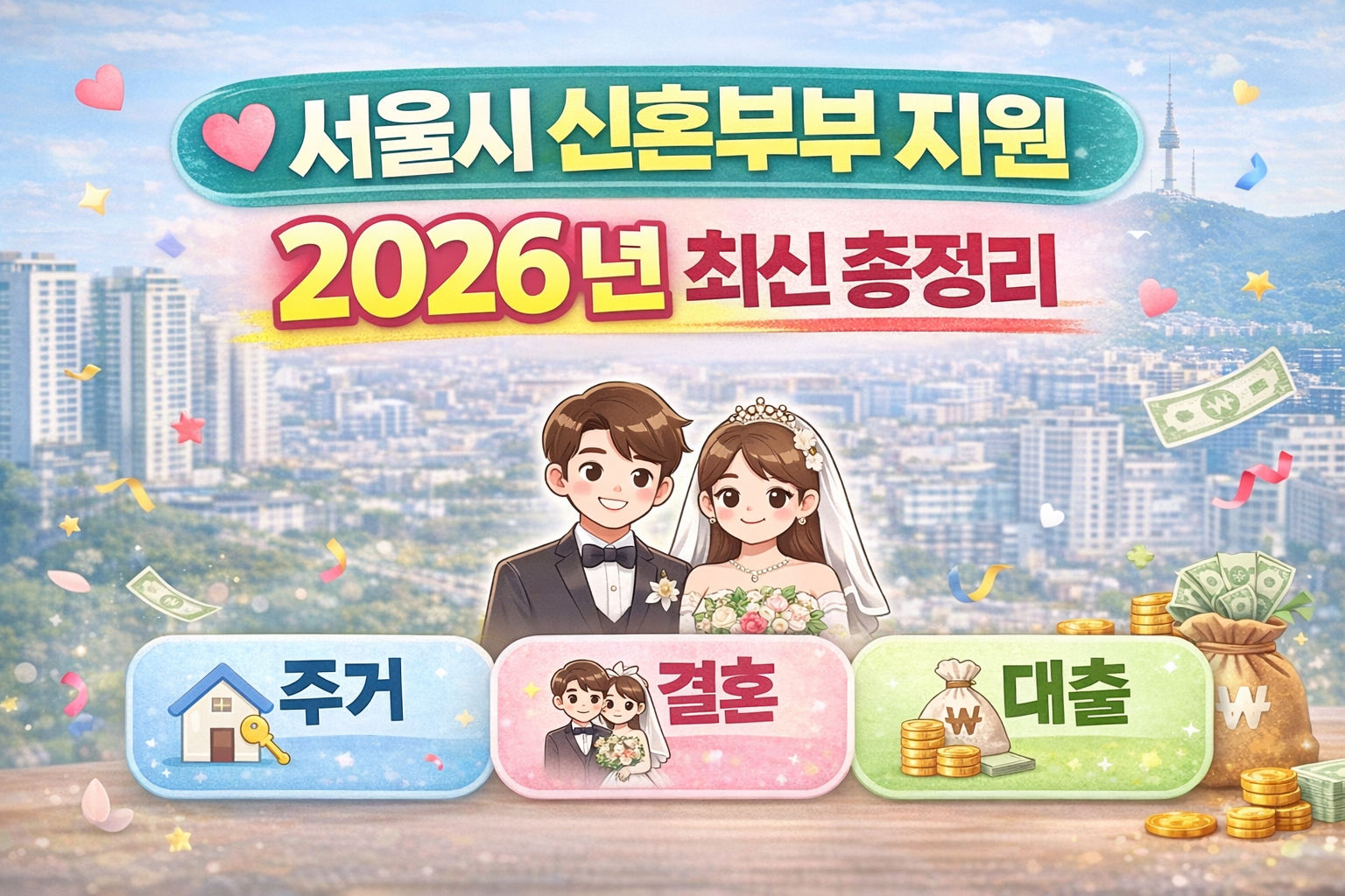 서울시 신혼부부 지원 2026년 최신 총정리 (주거&middot;결혼&middot;대출)