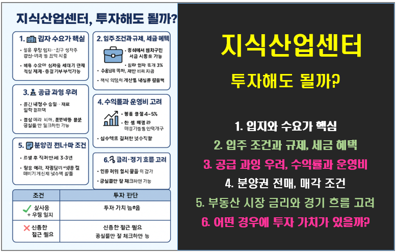 지식산업센터 지금 사도 될까? 체크리스트 7!!