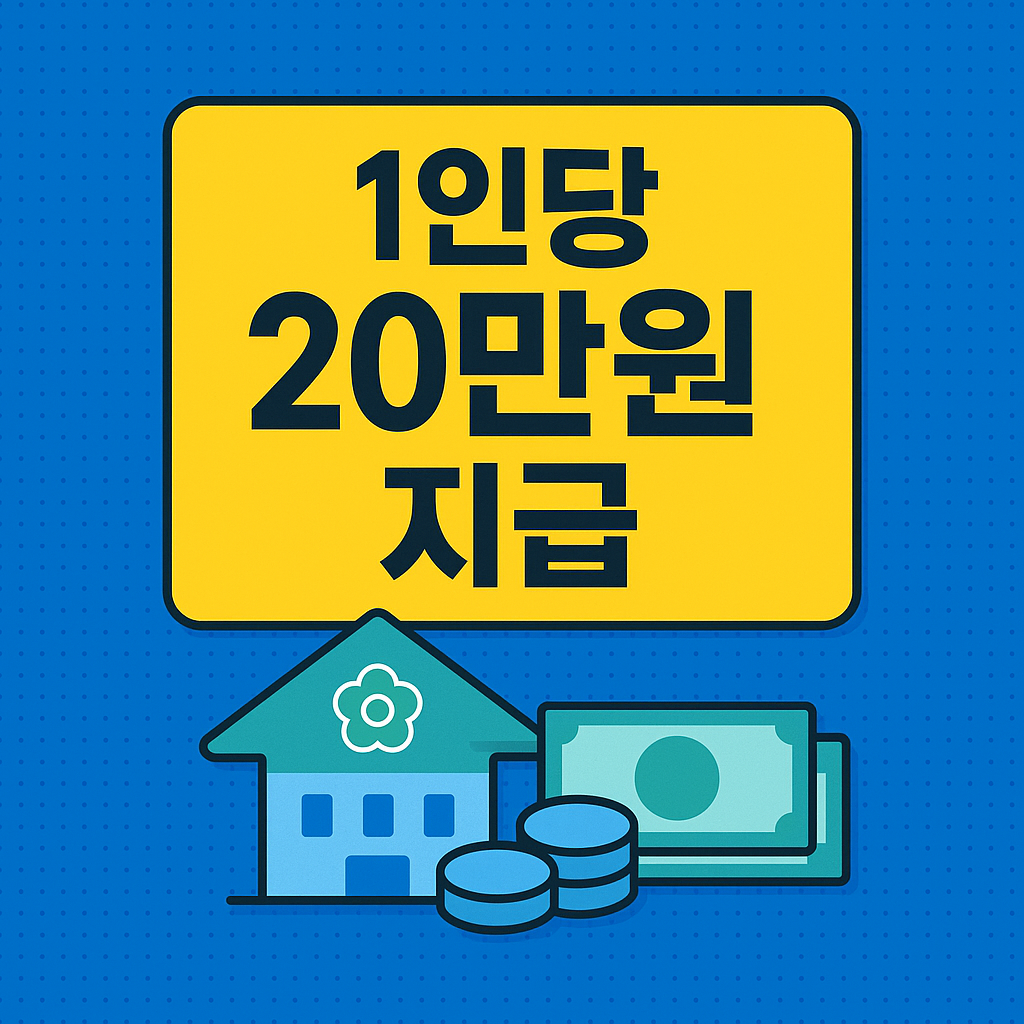&ldquo;순천시 전 시민에게 1인당 20만원 지급 소식을 강조한 민생지원금 안내 그래픽 이미지&rdquo;