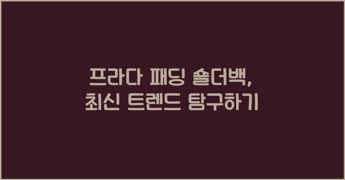 프라다 패딩 숄더백
