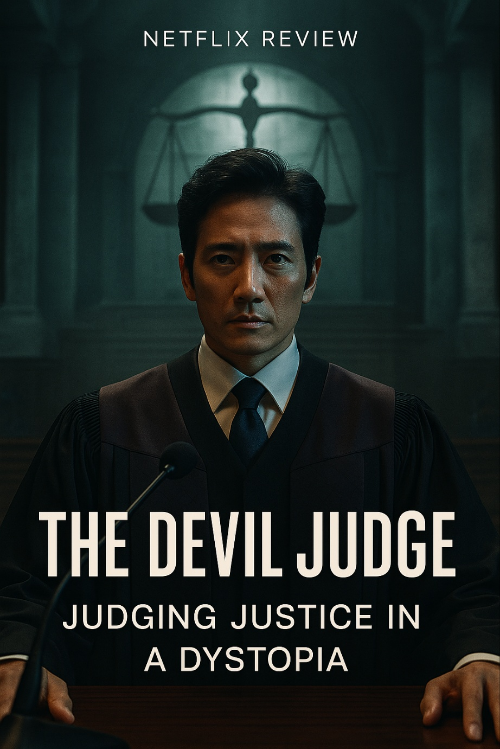 남성이 판사 자리에서 법복을 입고 재판을 진행 중인 모습