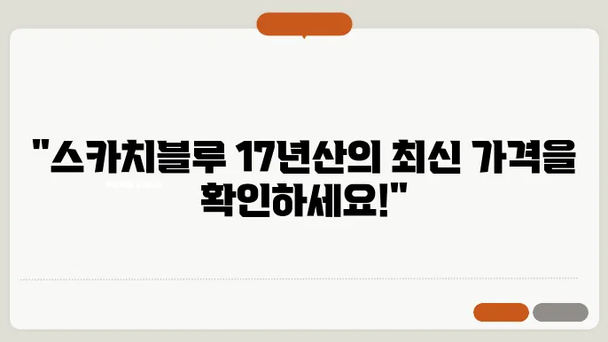 스카치블루 17년산 가격 알려드려요