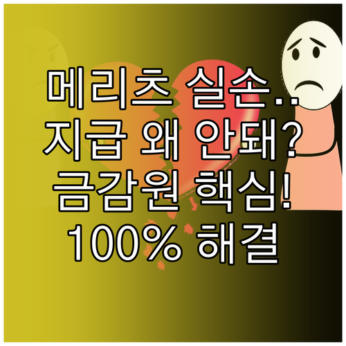 메리츠 실손 보험금 지급 지연 시 고..