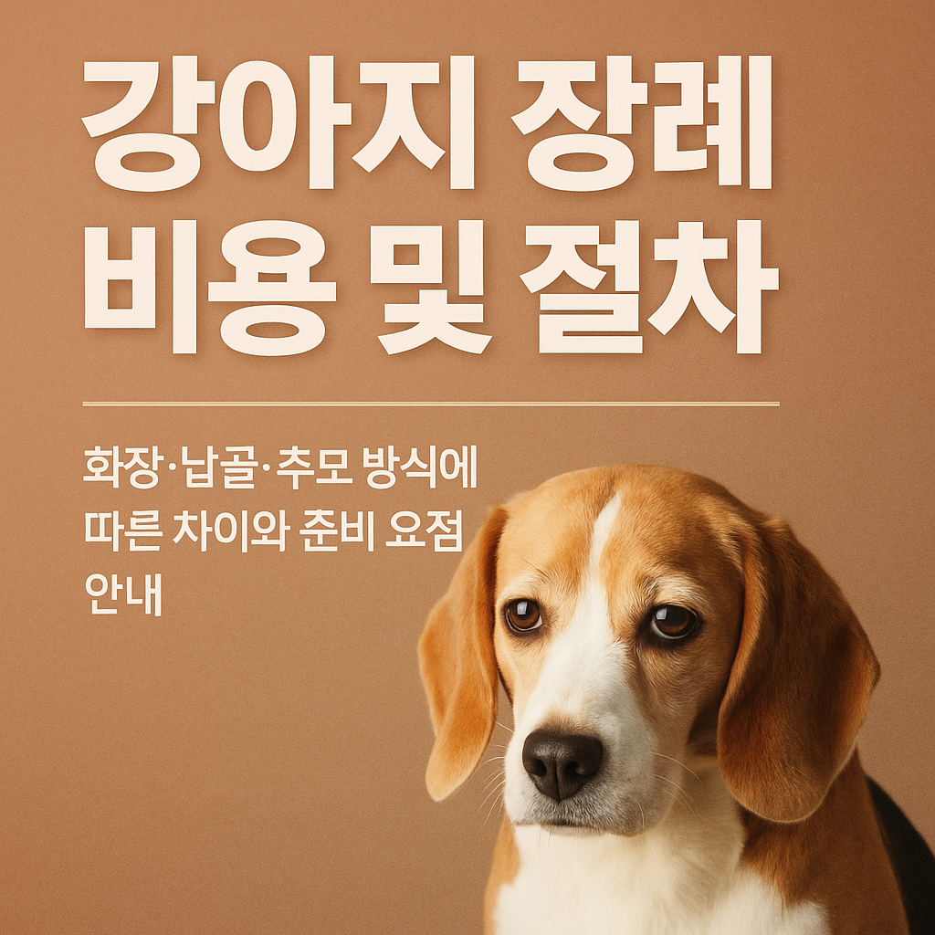 강아지 장례 비용 및 절차