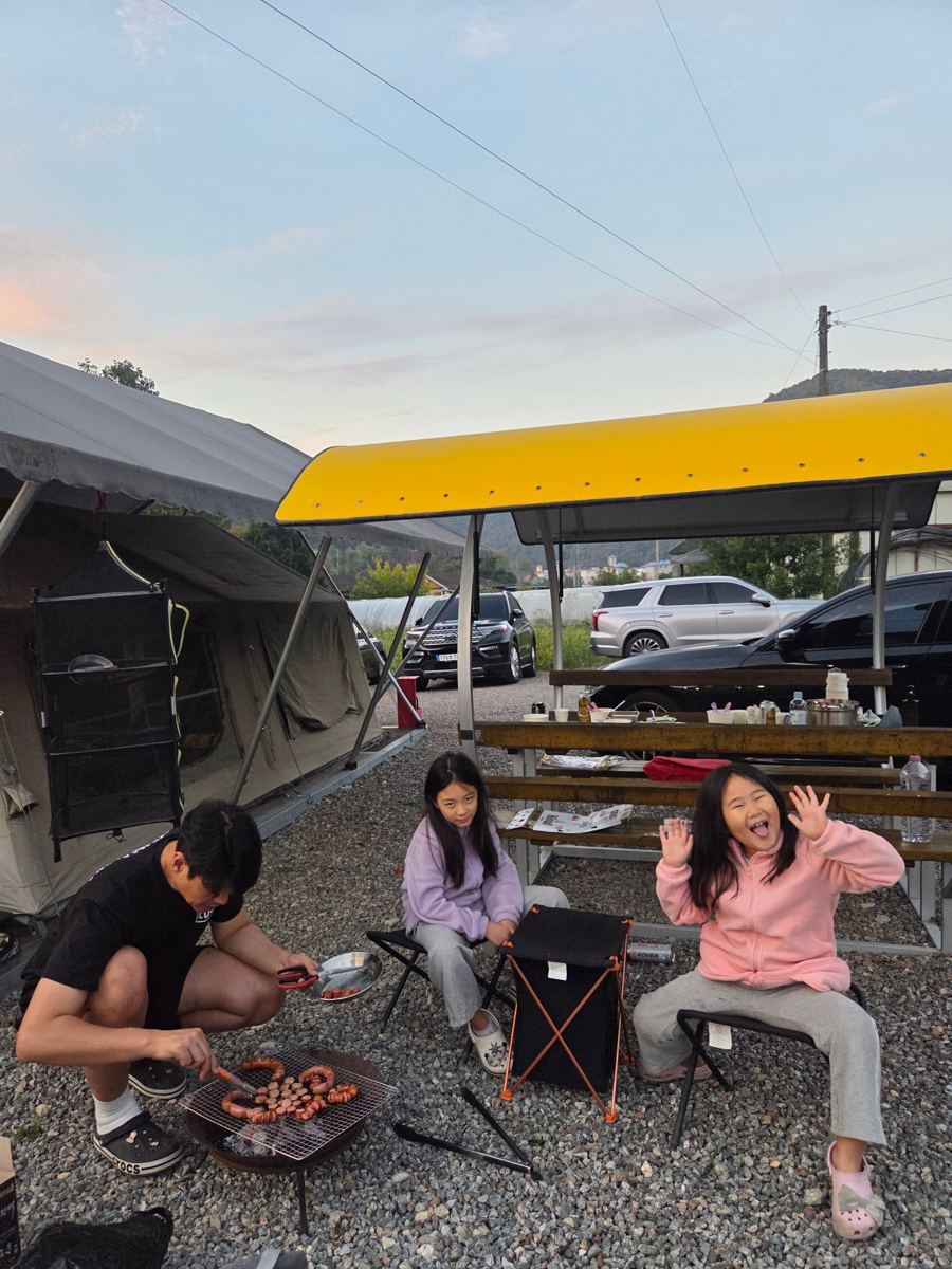 캠핑장 화로대 바비큐
