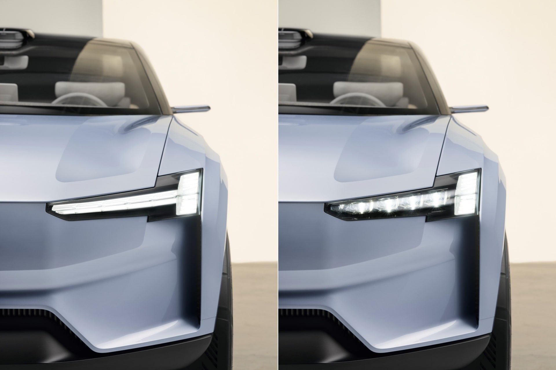 볼보 리차지 콘셉트에 적용된 LED 헤드램프 그래픽이 은근 섬세합니다.