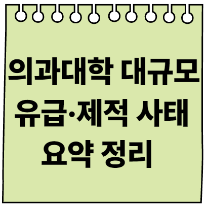 40개 의과대학, 대규모 유급&middot;제적 사태 요약 정리