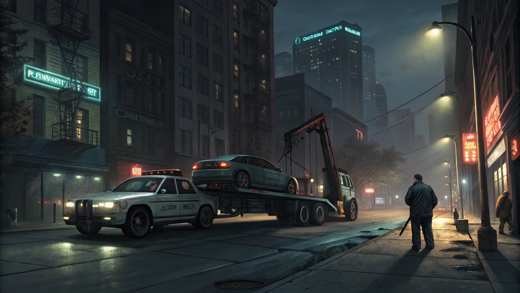 과태료 차량을 견인하는 모습을 담은 이미지