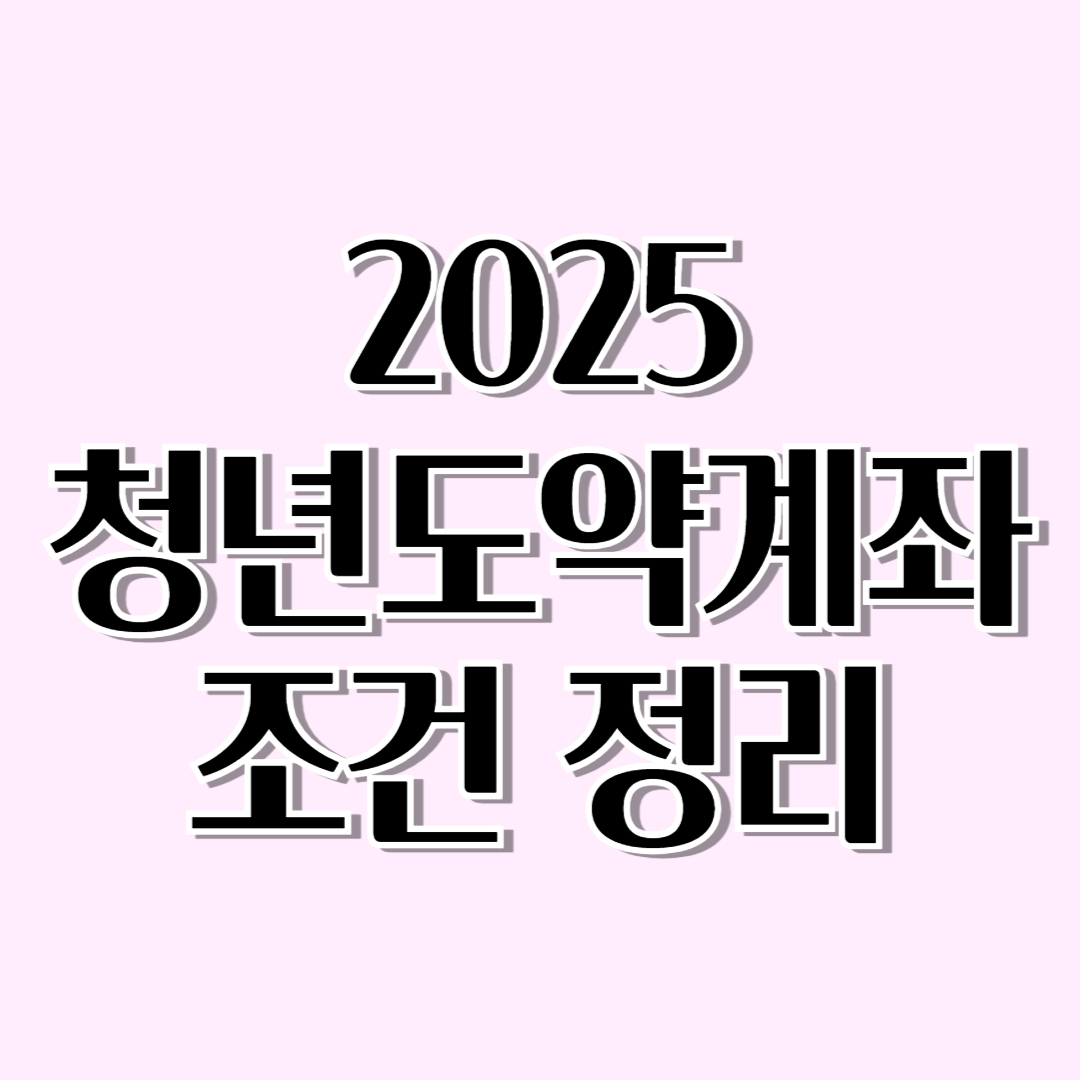 월급만으로는 답이 없어요 – 2025 청년도약계좌 조건 정리
