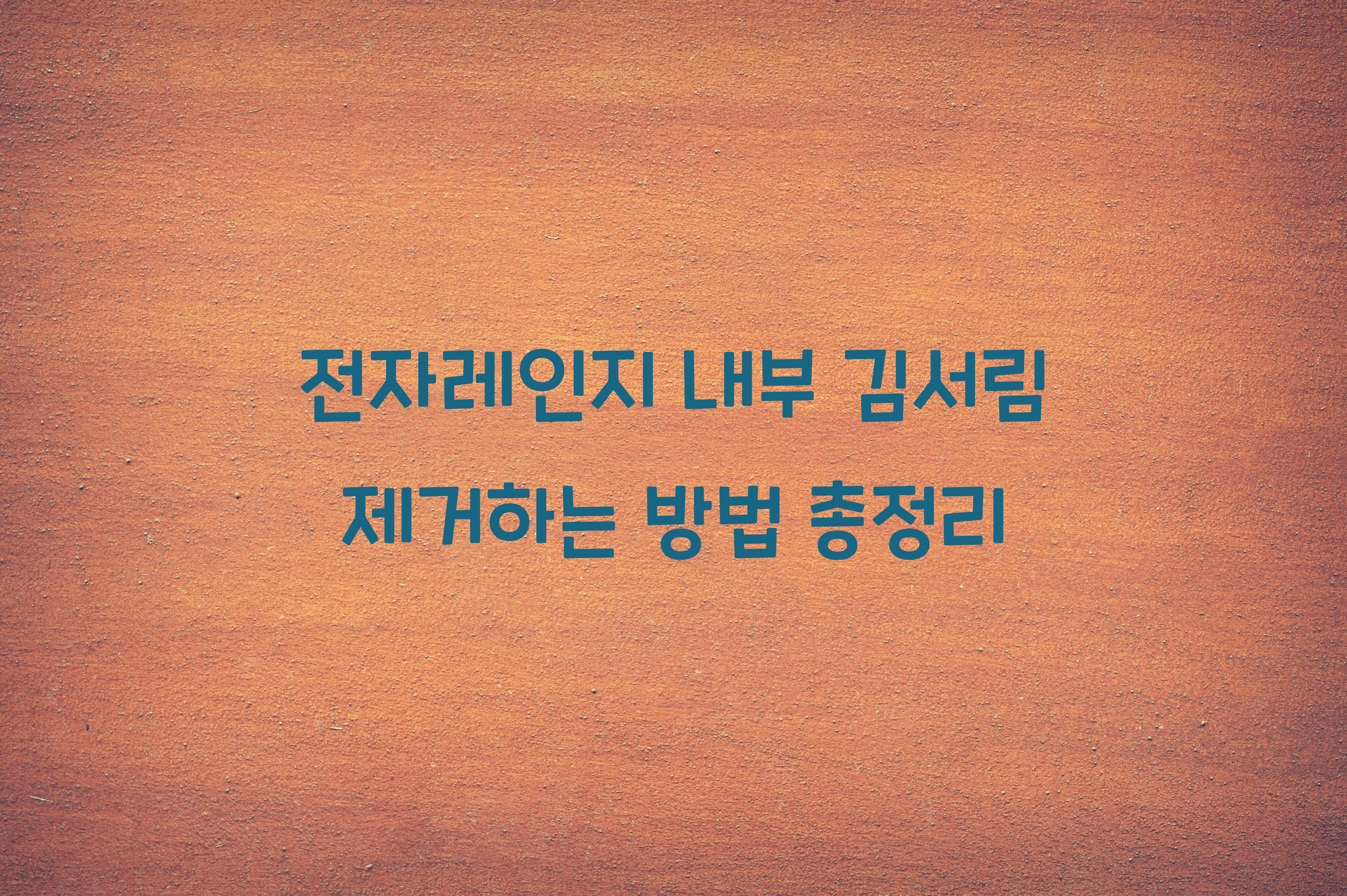 전자레인지 내부 김서림 제거하는 방법