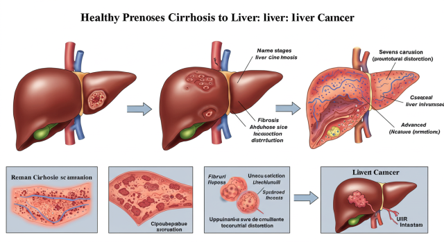 간암과 간경화 진행을 도식화