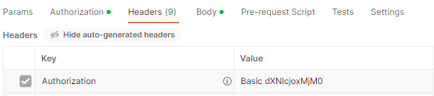 Base 64 인코딩 된 username, password