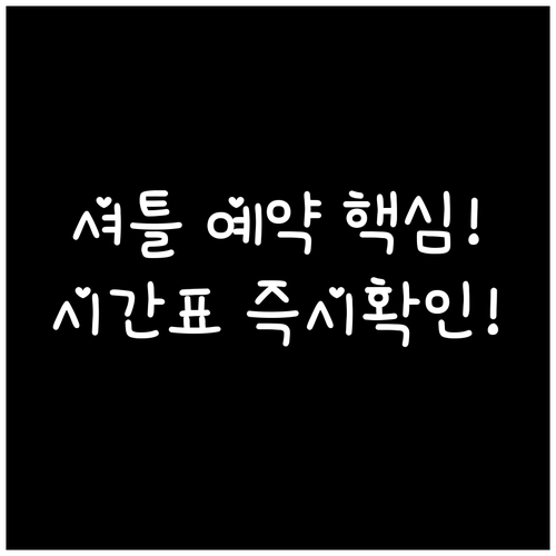 스키 시즌 셔틀 시간표 확인부터 예약..