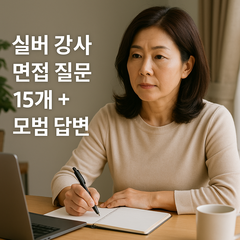  실버 강사 면접 질문 &amp;#44; 모범 답변