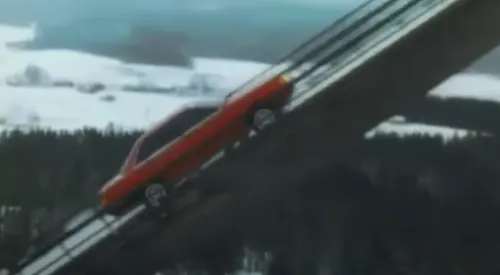 아우디 100 CS 콰트로 스키점프대 오르막 주행