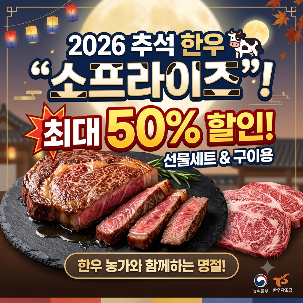 2026년 추석 한우 소프라이즈 최대 50% 할인