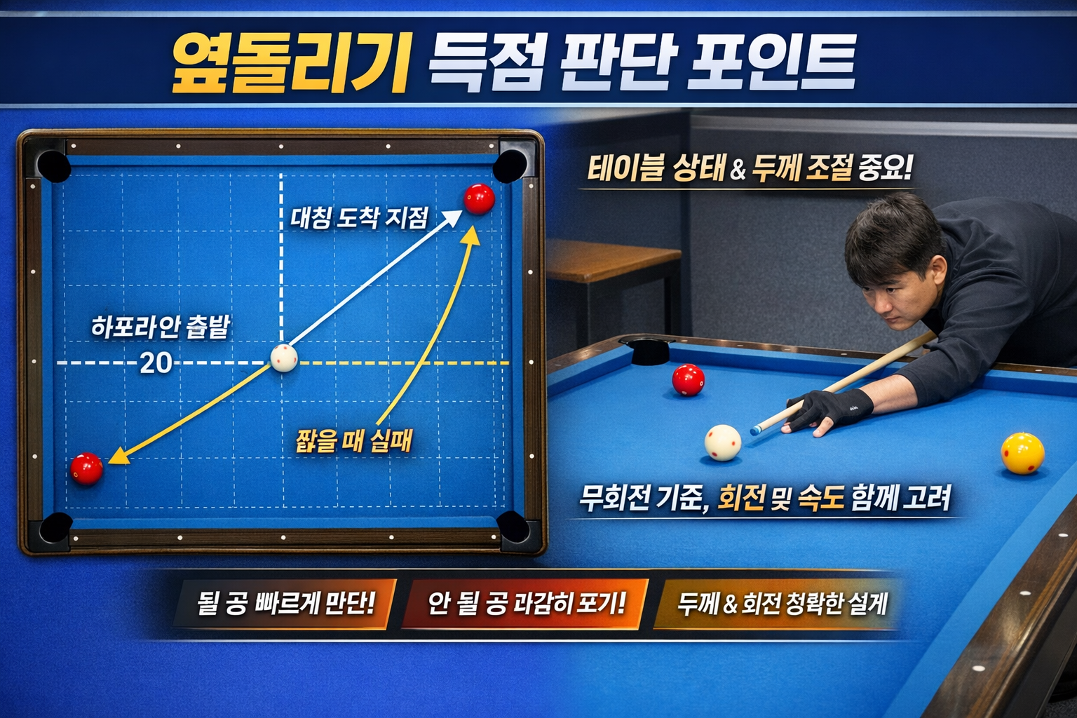 당구 옆돌리기 득점 판단