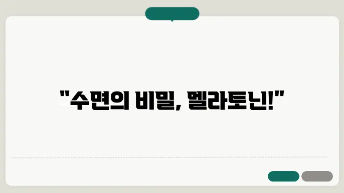 멜라토닌의 다양한 제품 형태