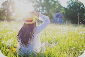 자외선 햇빛 모자로 예방