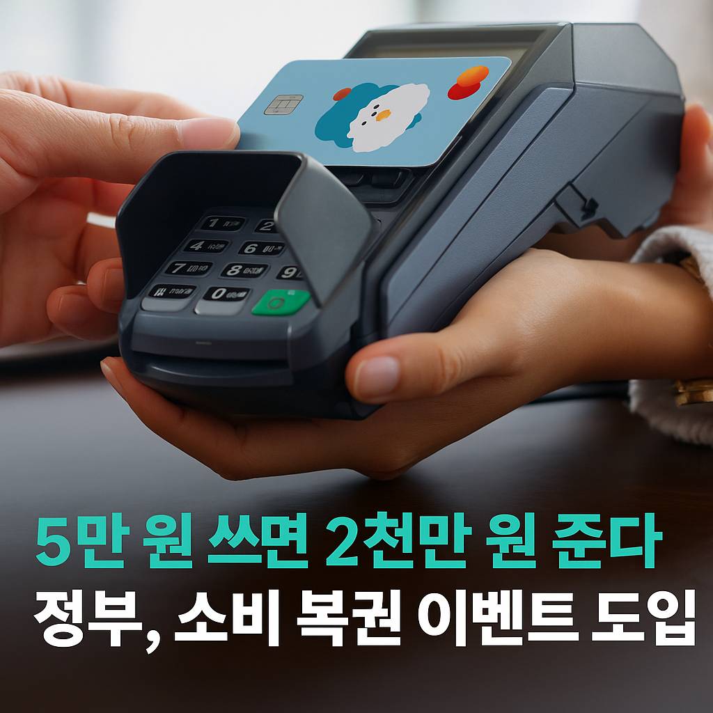 상생소비복권 5만 원당 응모 기회 정부 소비 복권 이벤트 홍보 포스터