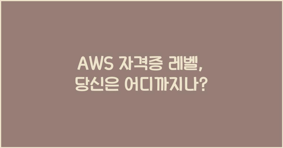 aws 자격증 레벨