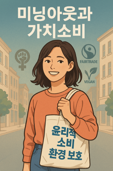 미닝아웃과 가치소비 에코백을 들고 있는 여성