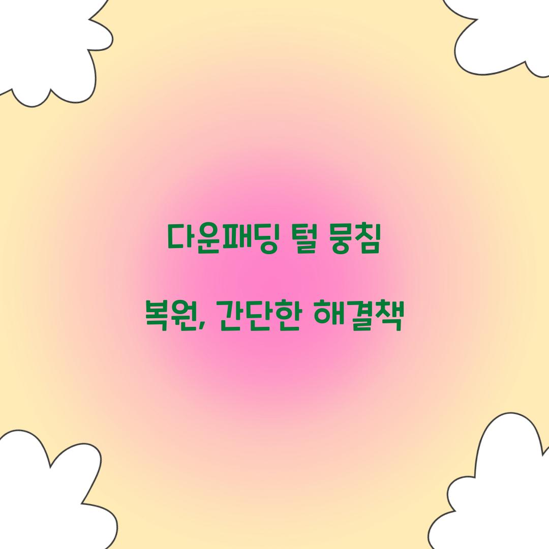 다운패딩 털 뭉침 복원