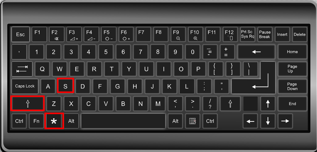 윈도우즈 키 + 쉬프트 키