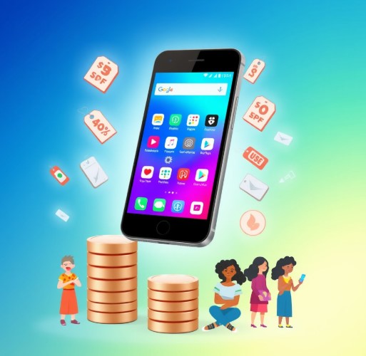 통신비 절약을 위한 알뜰폰 구매, 돈이 쌓이는 이미지
