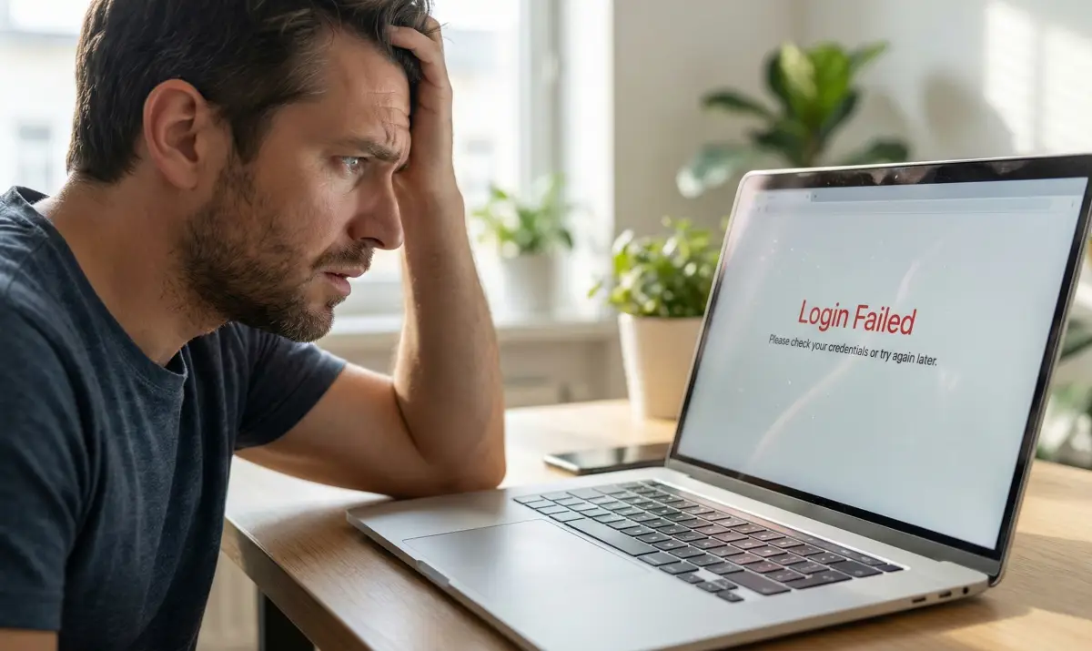 챗GPT 로그인 안됨 현상으로 답답해하는 사용자의 모습