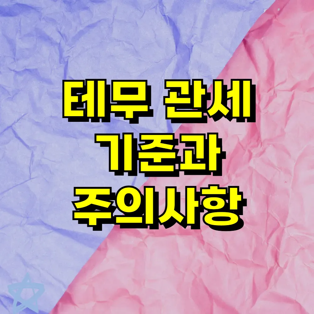 테무 관세 기준과 주의사항