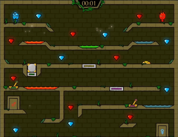 물과-불 -2인용-게임하기-엘레먼트-시작-화면