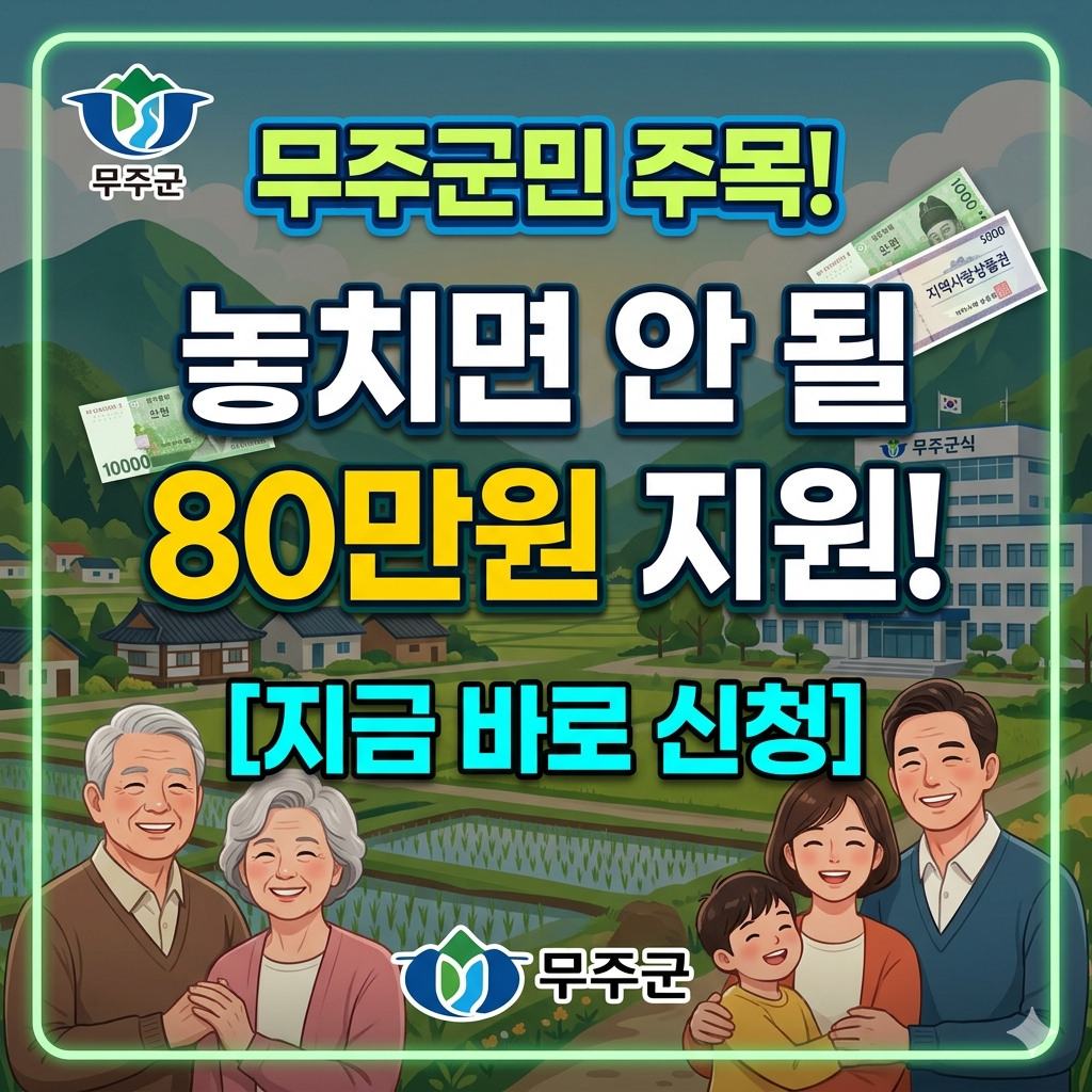 무주군 기본소득 80만원 지급, 지금 바로 자격 조건과 신청 방법 확인하기
