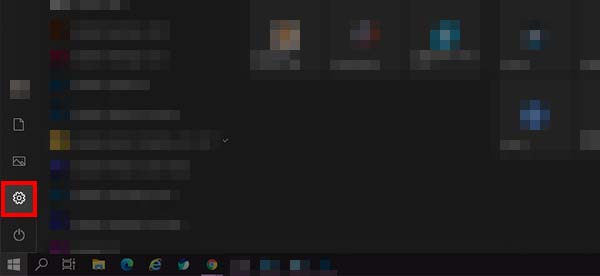 윈도우키를 누른 뒤 설정 아이콘 선택