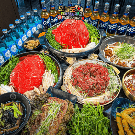 동백 맛집 "백년불고기물갈비 용인동백점" 음식