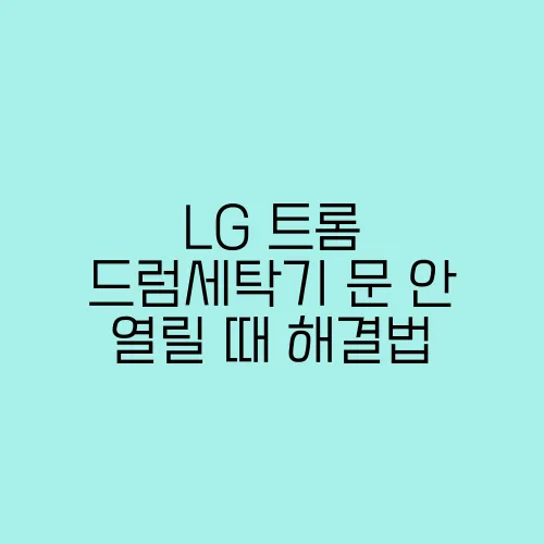 LG 트롬 드럼세탁기 문 안 열릴 때 해결법