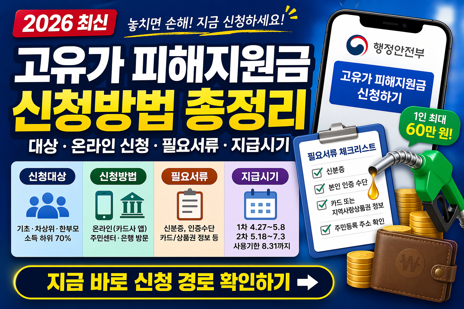 고유가 피해지원금 신청방법 총정리