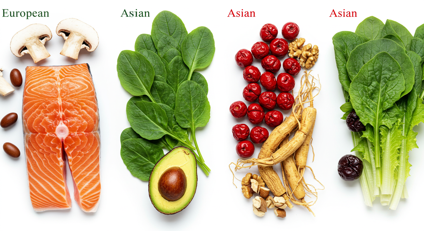 유럽과 아시아 비타민 사진