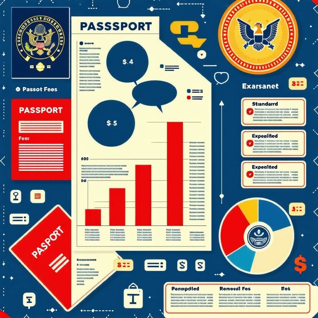 여권 발급 비용을 나타내는 그래프 또는 차트.
