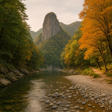계곡과 선돌 사진