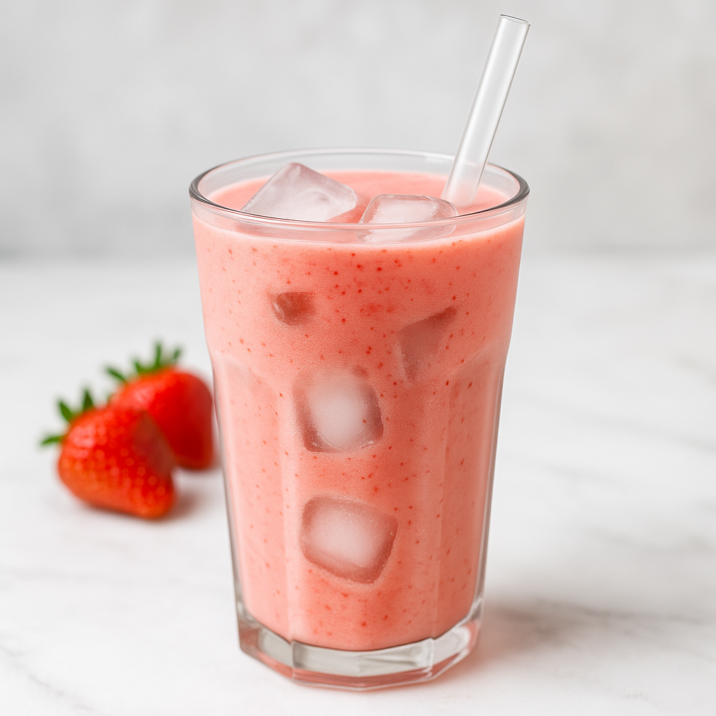 여름철 먹는 얼음 동동 딸기 스무디