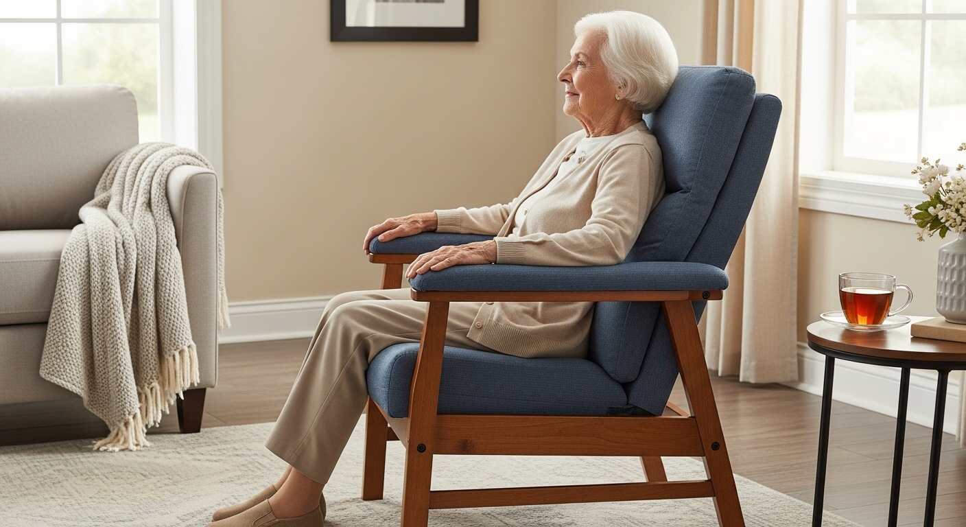 허리를 곧게 세우고 발을 바닥에 둔 안정적인 자세